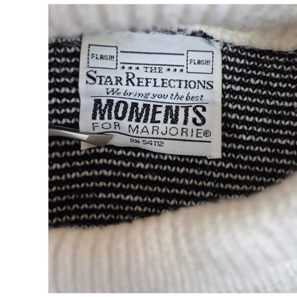 90s 3D Star Reflections Moments for Marjorie Scotty Dog Sweater Tartan Bow  M - Picture 4 of 4